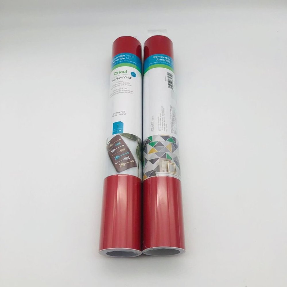 Premium Cricut 12 x 48 in. Roll Circuit Vinyl, Cardinal Red, Lot of 2 DIY Art